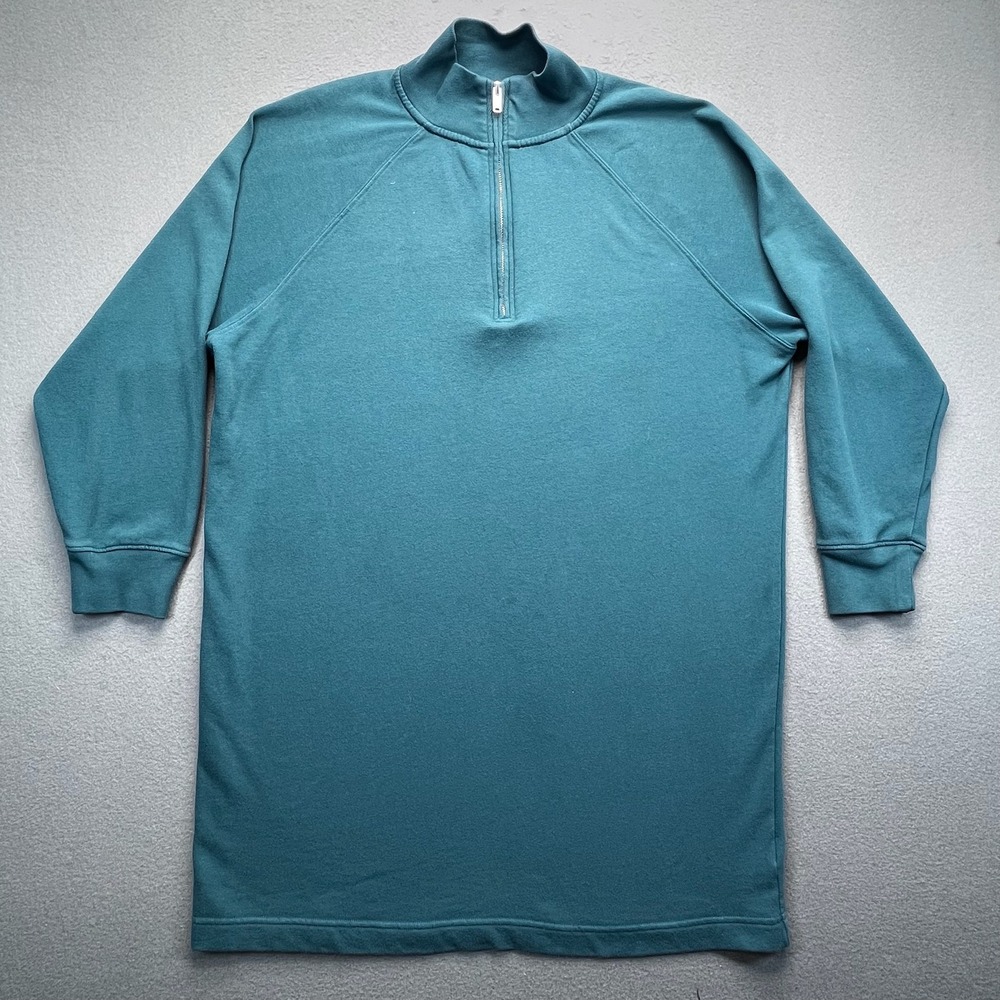 GAP Teal Green Quarter Zip Pullover Sweatshirt Long Sleeve‎ Size L